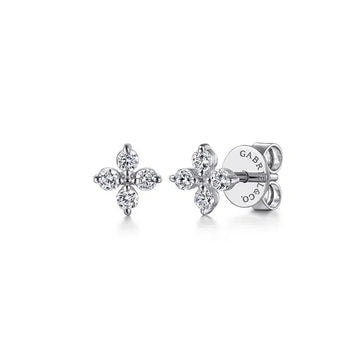 GABRIEL & CO- 14K White Gold Diamond Stud Earrings D.10TW